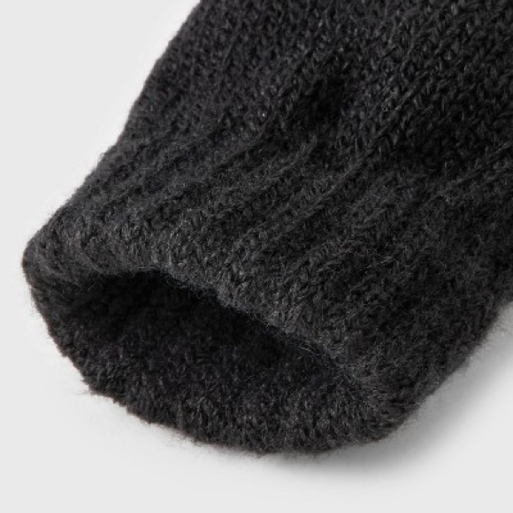 Cat & Jack NWT Sherpa Bear Ear Hat and Black Mittens size NB - Picture 3 of 4